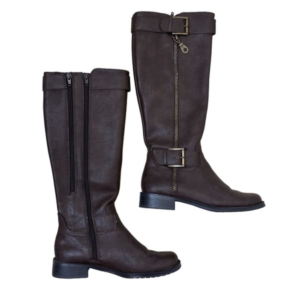 ⭐️ Aerosoles Ride Around Dark Brown Expandable Calf Ridging Boots - size 6